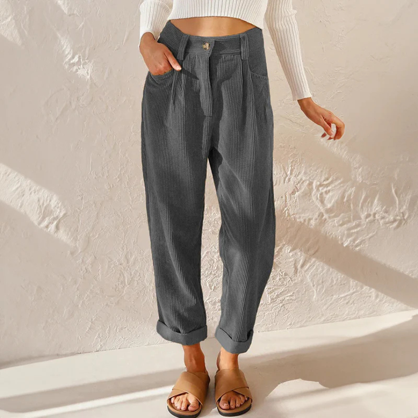 Clara | Vintage-Kord-Brosche im lässigen Design