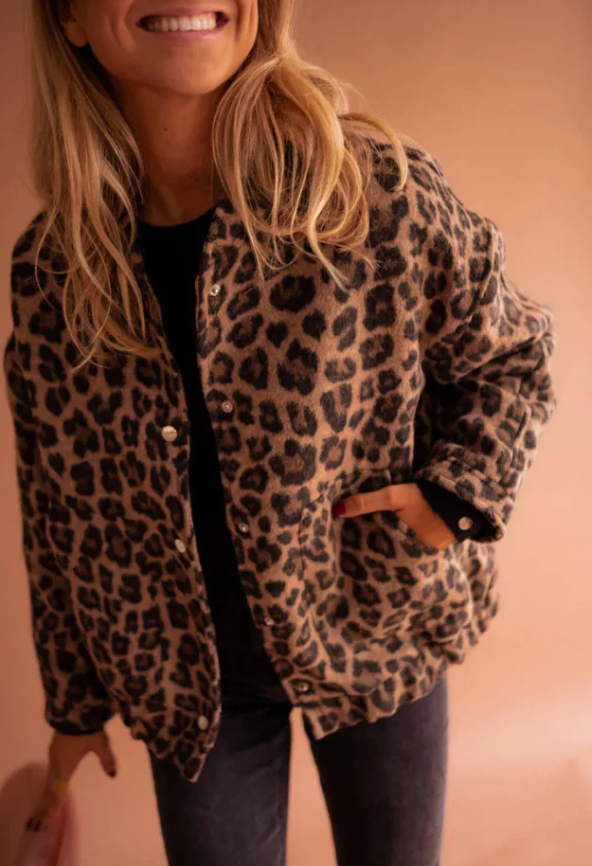 Isabelle | Eleganter Mantel mit Animal-Print