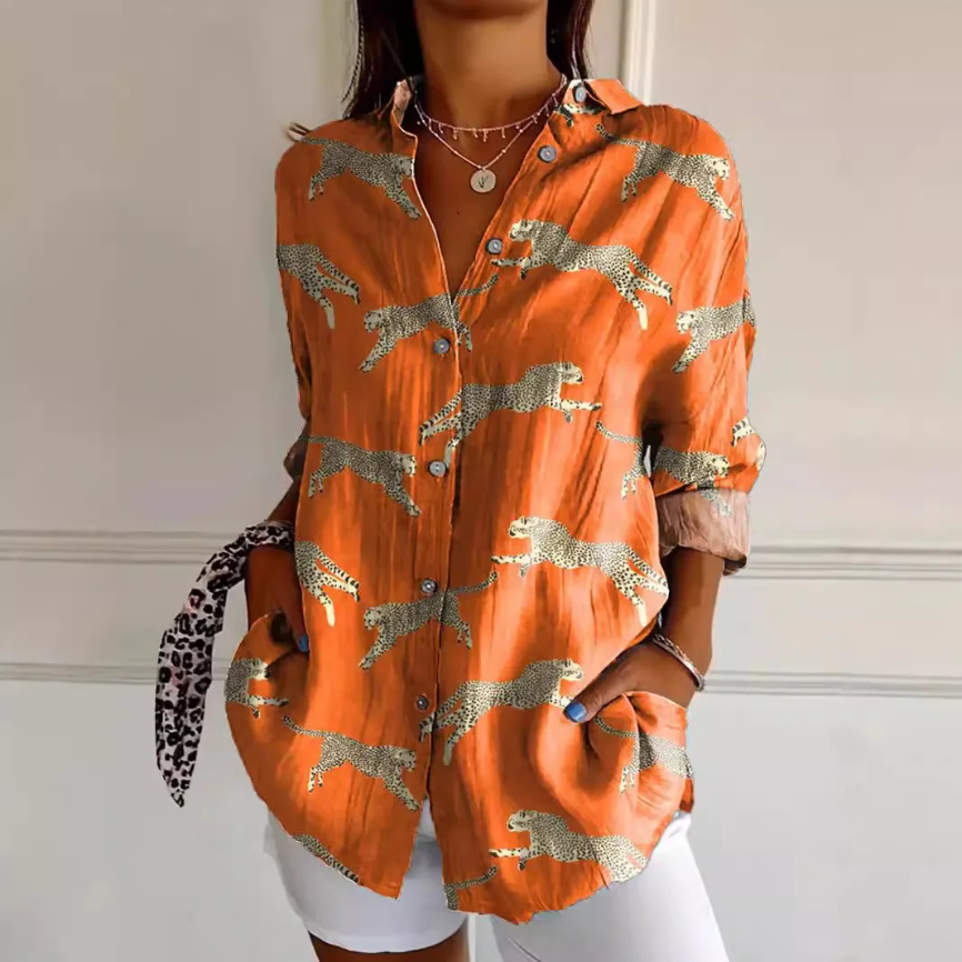 SANDRA | Bluse mit buntem Muster in Modernoptik