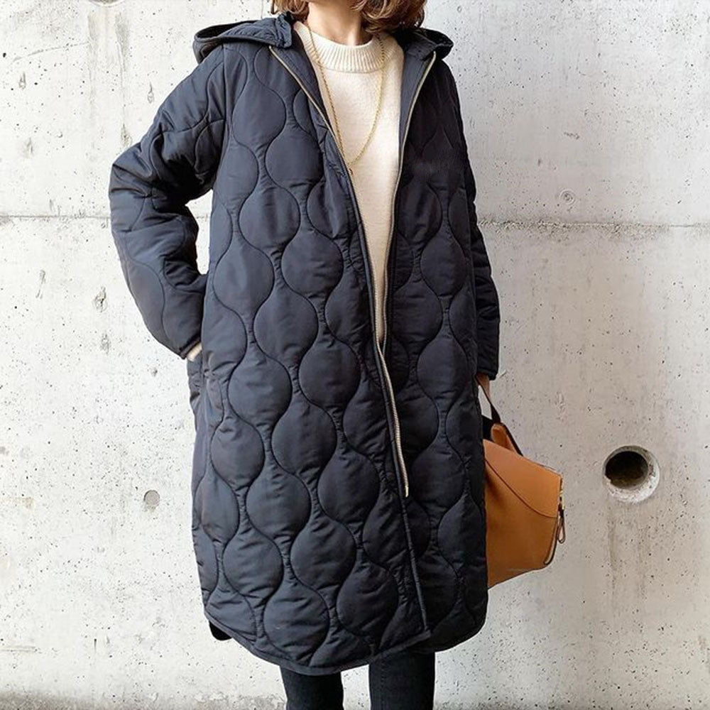 Mira | Damen-Steppmantel mit Kapuze – Warm und Stilvoll