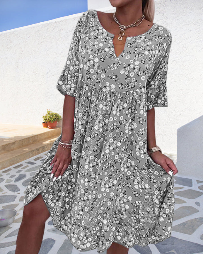 Camille | Baumwollblumenkleid mit Sommerflair