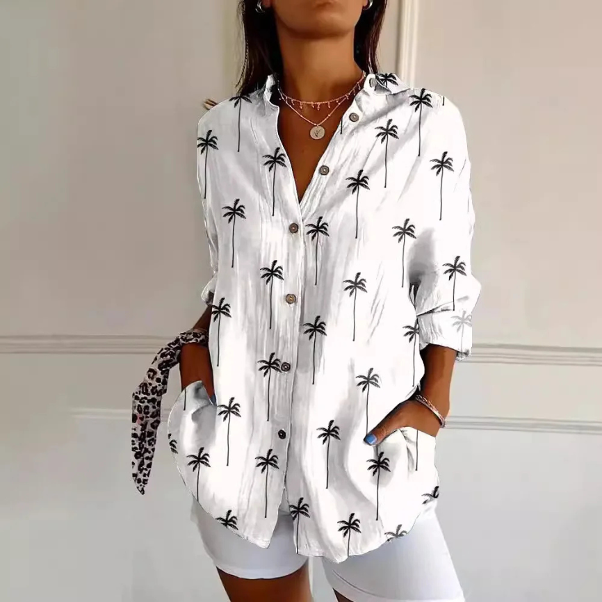 SANDRA | Bluse mit buntem Muster in Modernoptik
