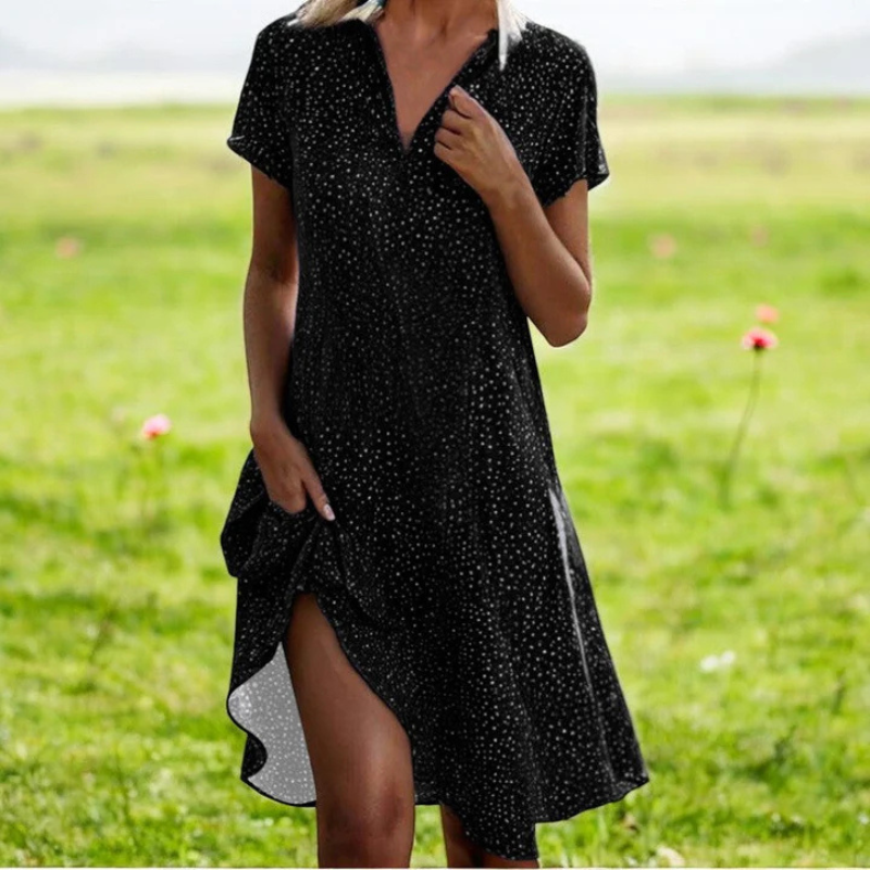 Isabelle | Midikleid mit tiefem V-Ausschnitt