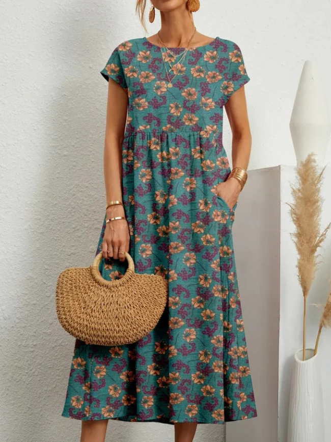 Lina | Elegantes Blumenkleid mit Bauchkomfort