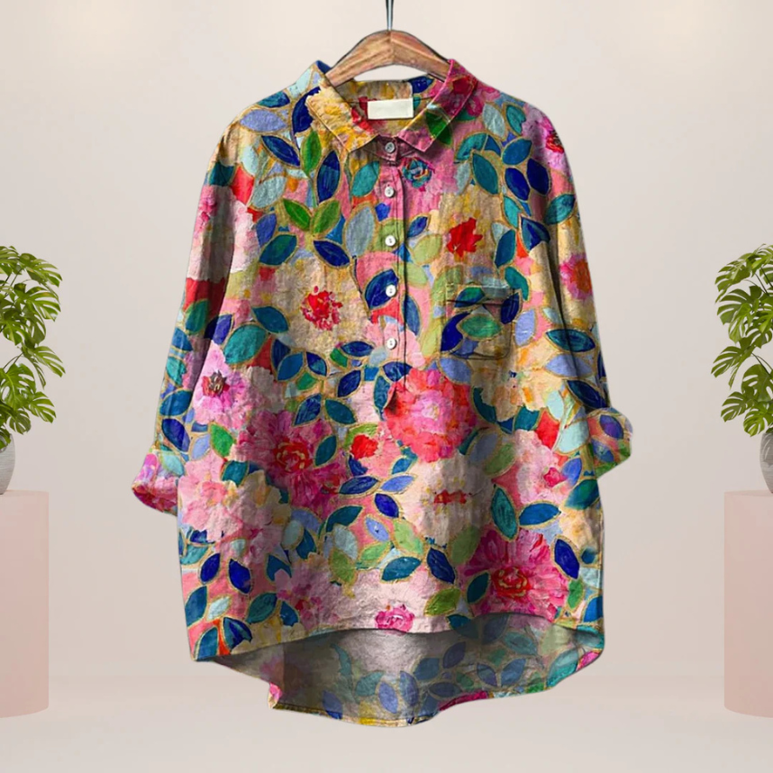 LEONA | Kunstshirt mit auffälligem Druckdesign