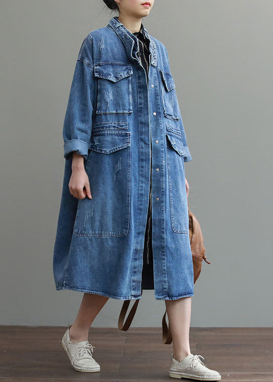 Siena | Langer Denim-Mantel im Vintage-Herbststil