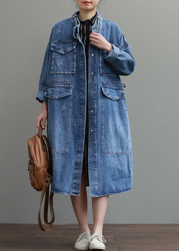 Siena | Langer Denim-Mantel im Vintage-Herbststil