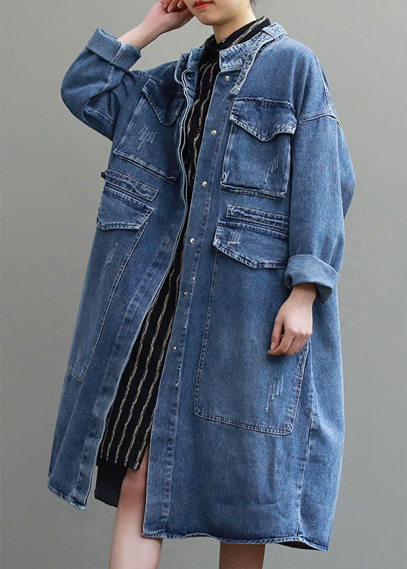 Siena | Langer Denim-Mantel im Vintage-Herbststil