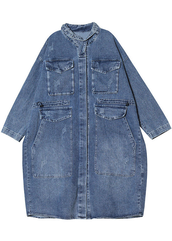Siena | Langer Denim-Mantel im Vintage-Herbststil