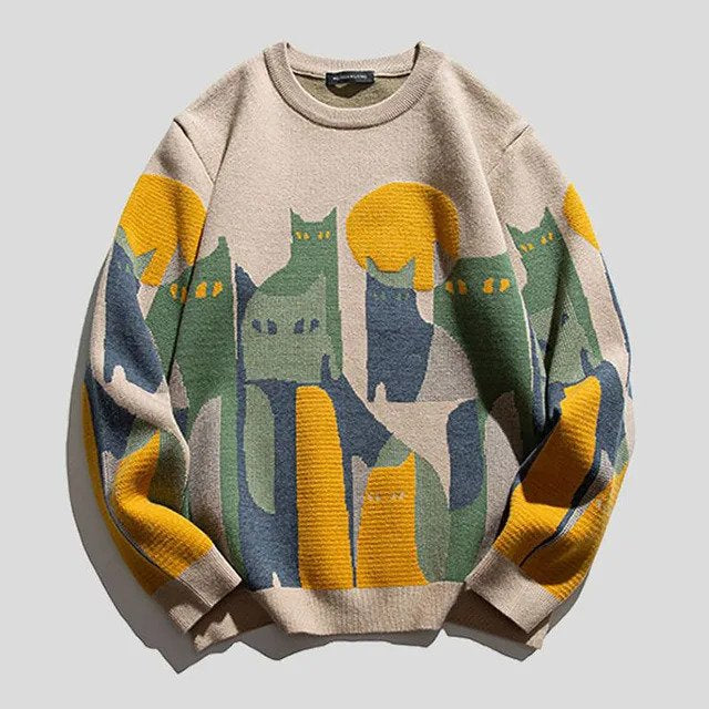 Riley | Unisex Pullover mit Katzenmotiv