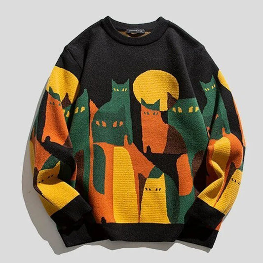Riley | Unisex Pullover mit Katzenmotiv
