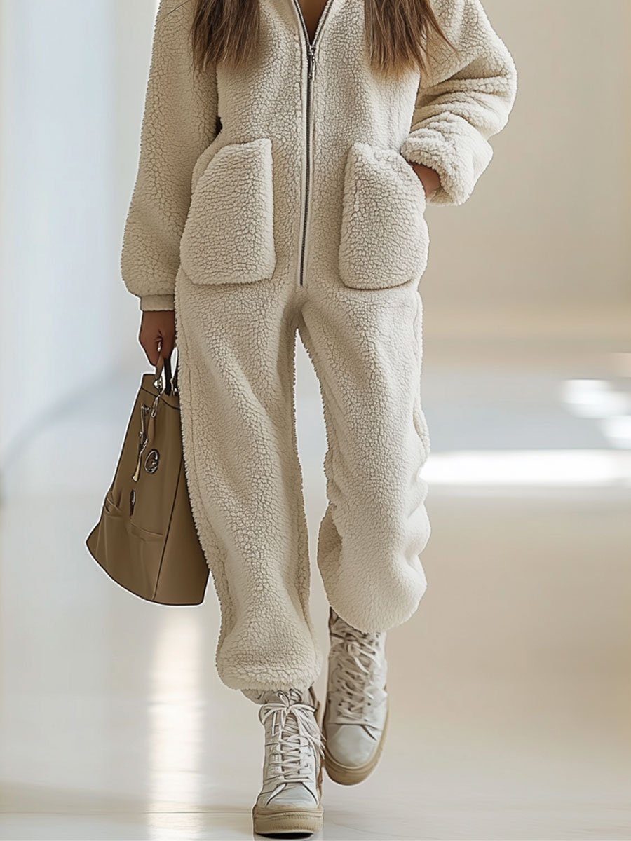 Clara | This Vintage Fleece Hooded Jumpsuit