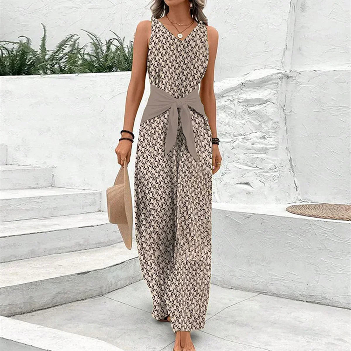 Amelia | Sleeveless Jumpsuit with Round Neck for Women