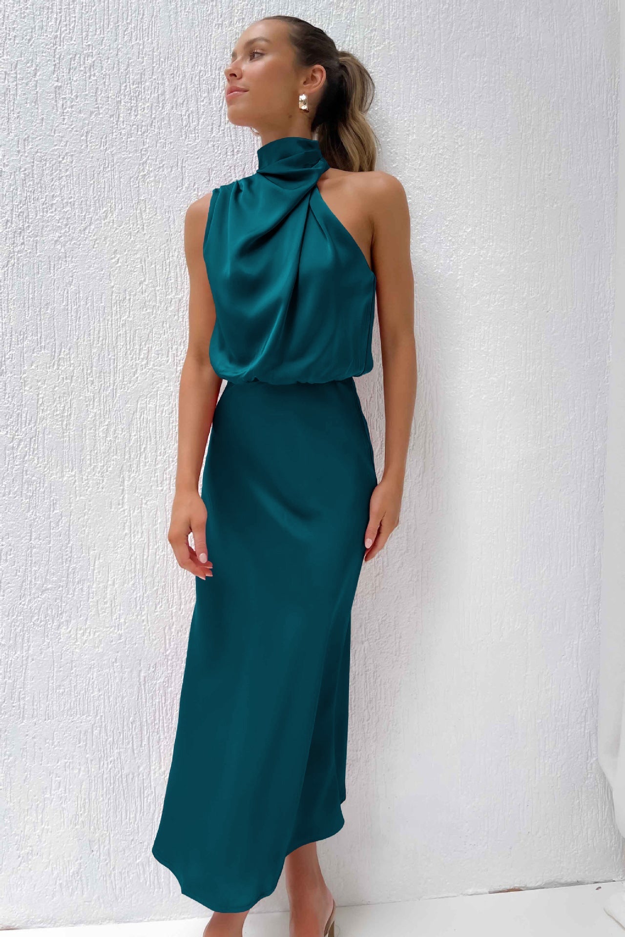 Luna | Elegant Evening Satin Dress for Women