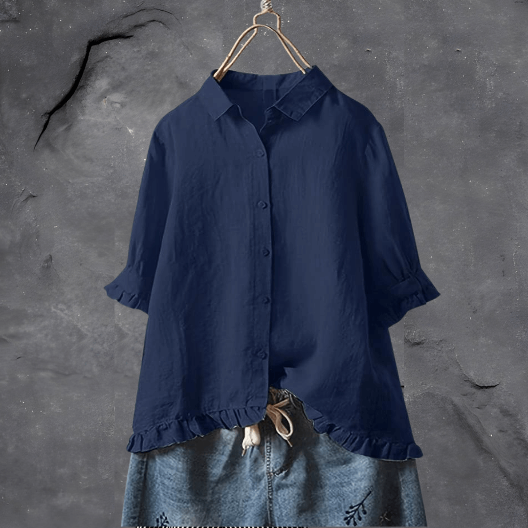 Luna | Trendy Ruffle Cotton Shirt for Daily Wear
