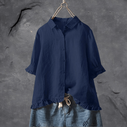 Luna | Trendy Ruffle Cotton Shirt for Daily Wear