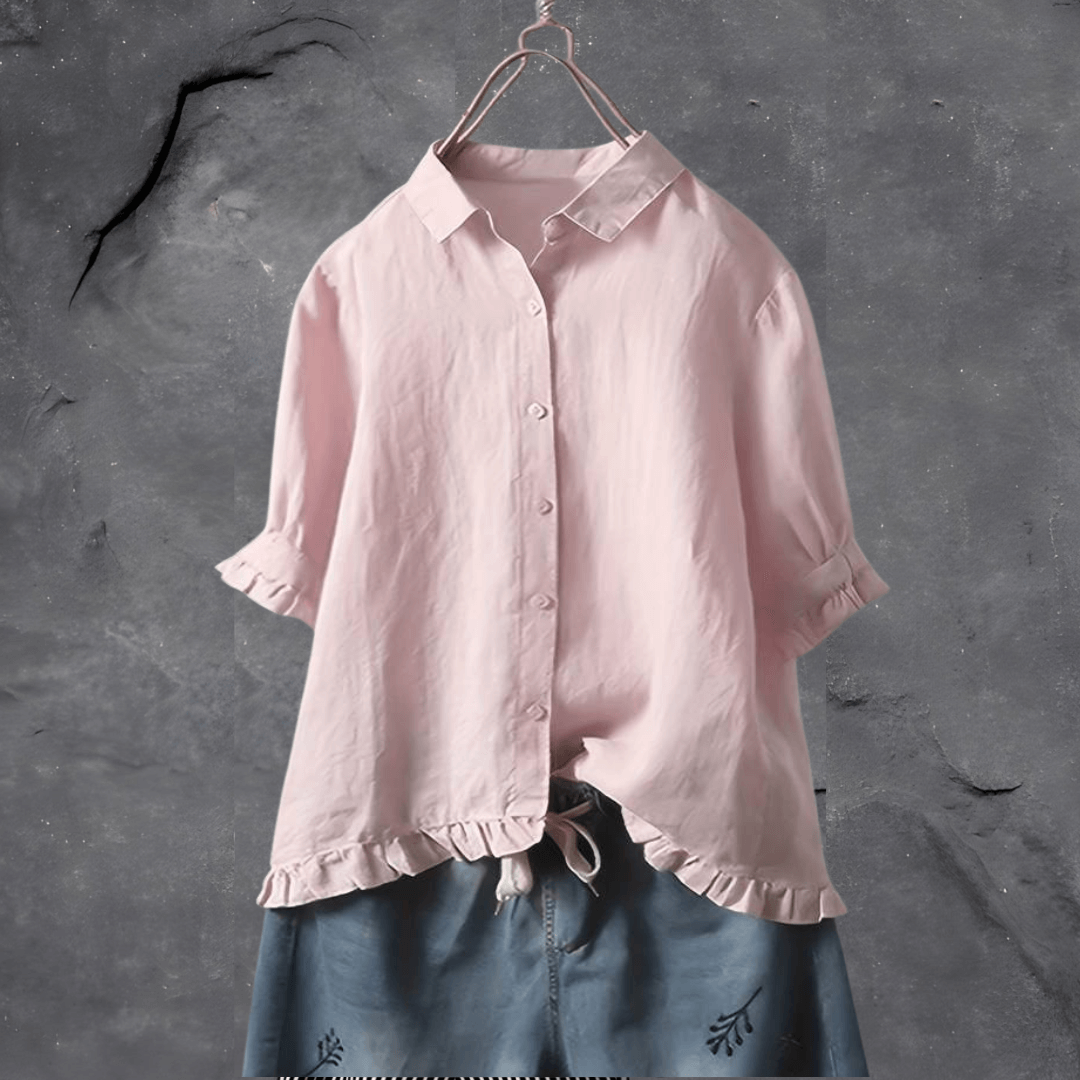 Luna | Trendy Ruffle Cotton Shirt for Daily Wear