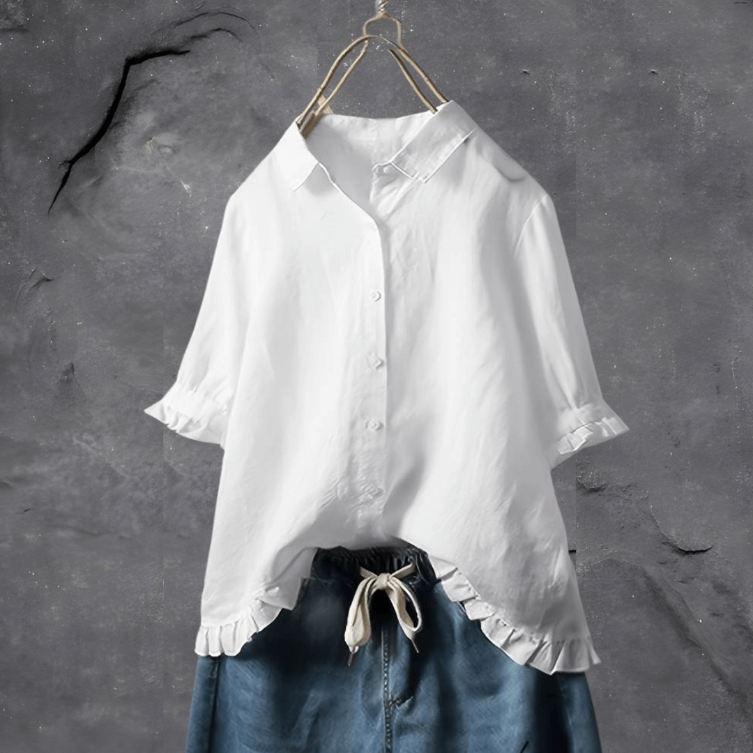 Luna | Trendy Ruffle Cotton Shirt for Daily Wear
