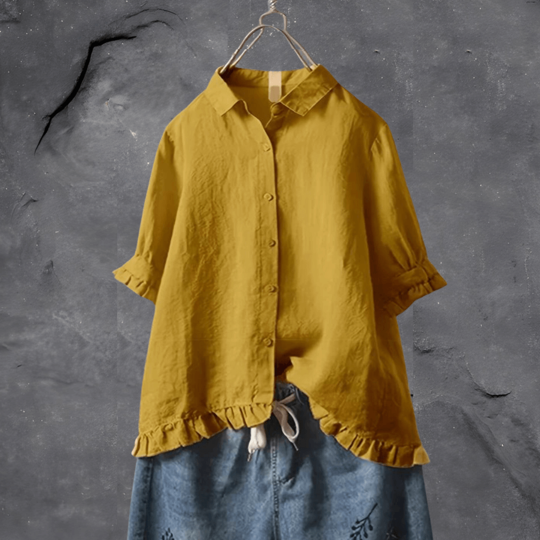 Luna | Trendy Ruffle Cotton Shirt for Daily Wear