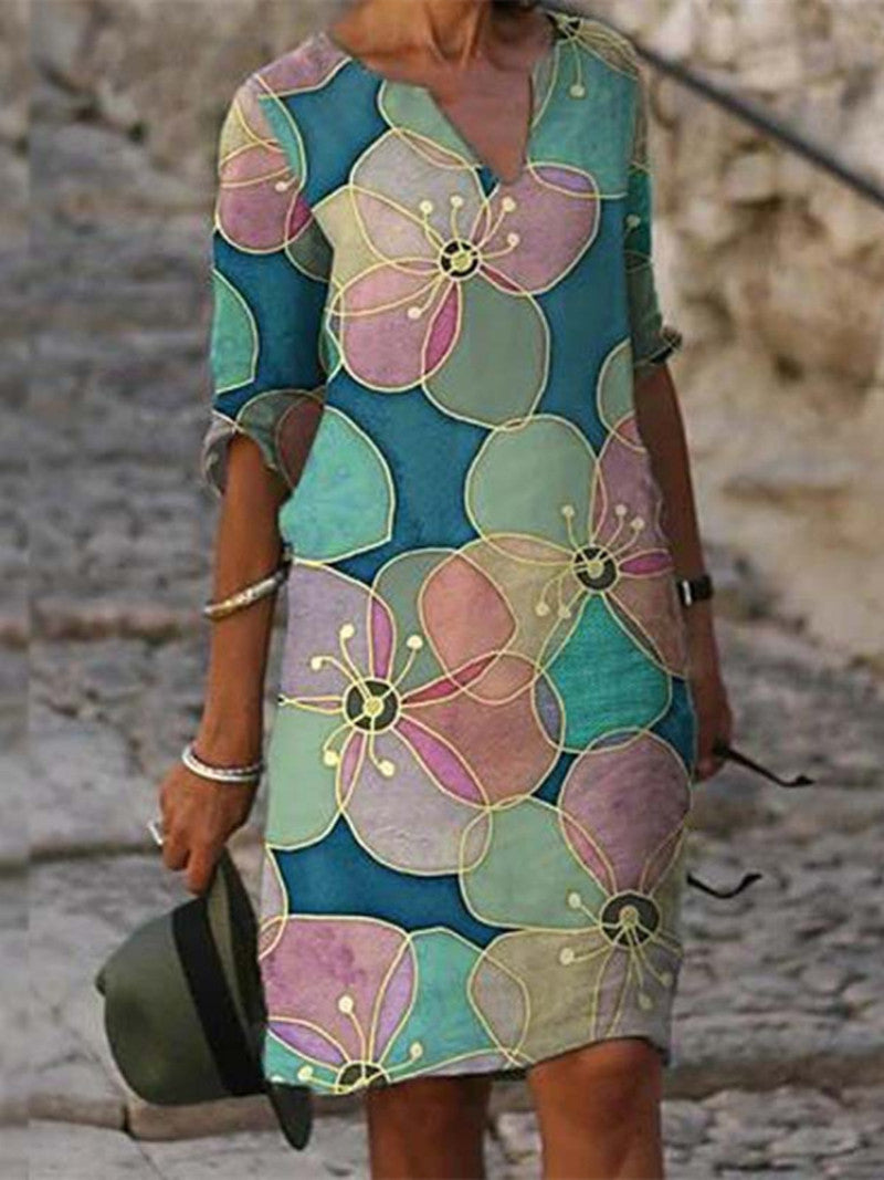 Amelia | Floral Linen Dress for Casual Summer Wear