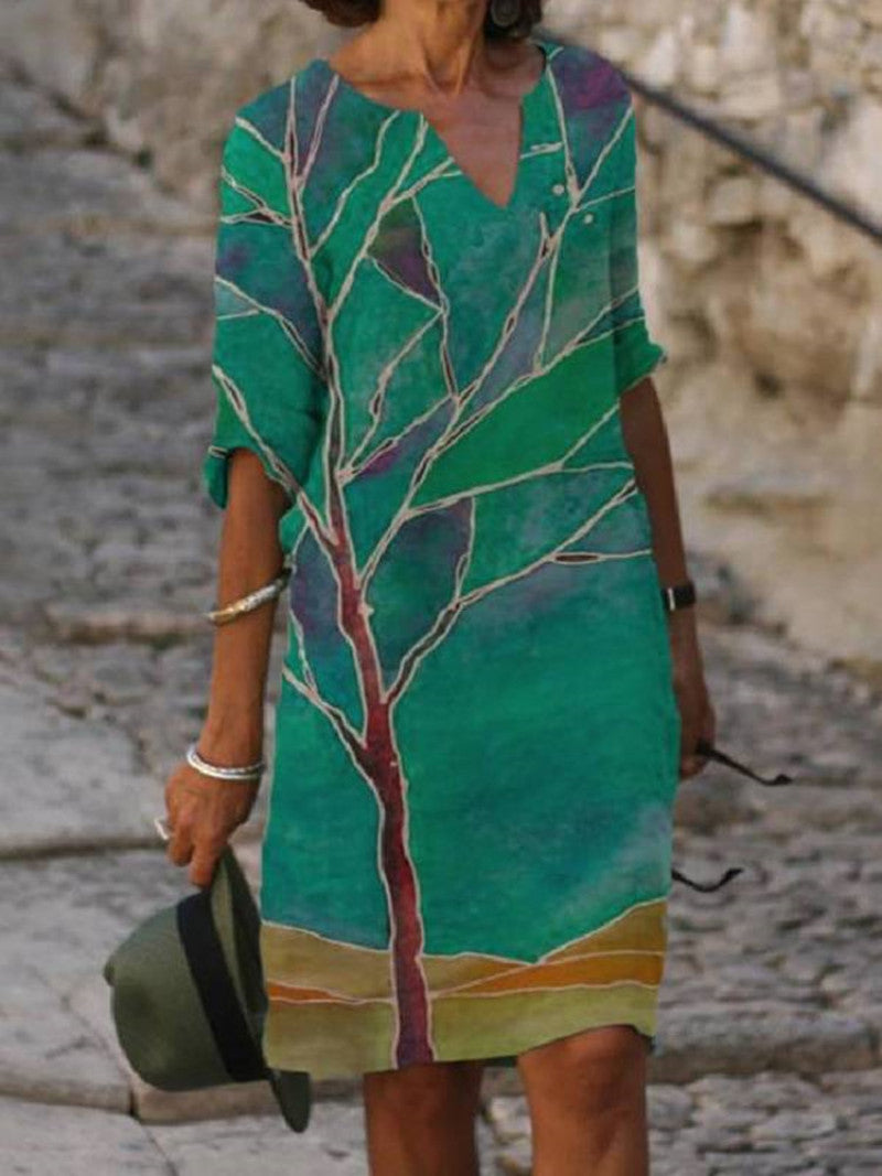 Amelia | Floral Linen Dress for Casual Summer Wear