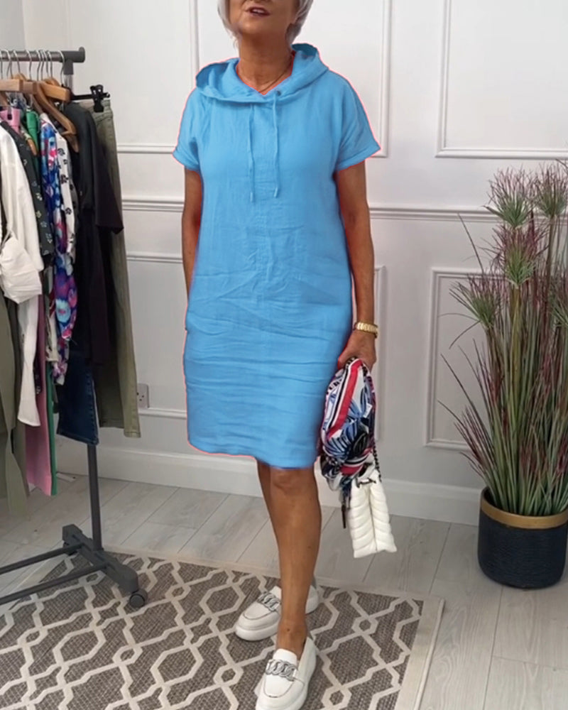 Luna | This Relaxed Casual Dress with Hoodie Detail