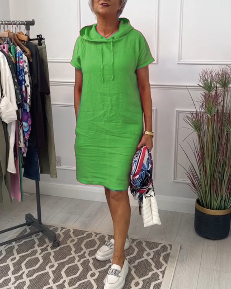 Luna | This Relaxed Casual Dress with Hoodie Detail