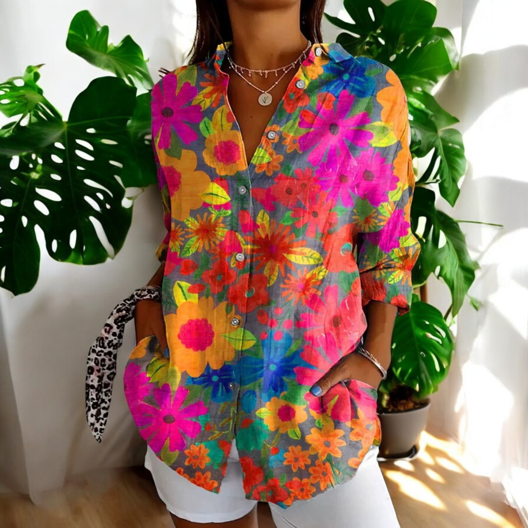 Harper | Women’s Vintage Blouse with Elegant Flowers