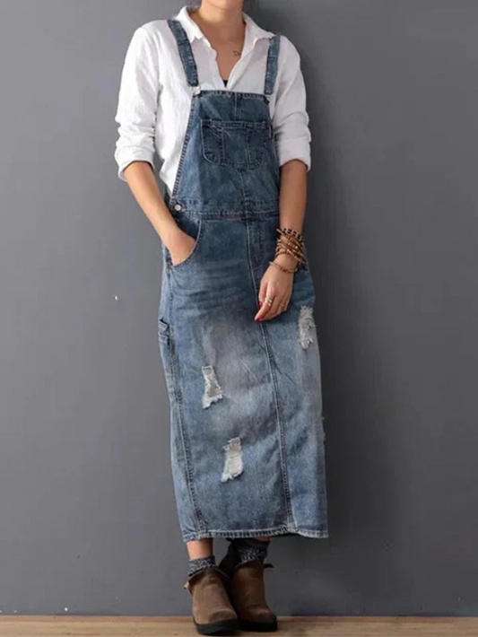 JULIA | Lässiges Denim-Latzkleid für Damen