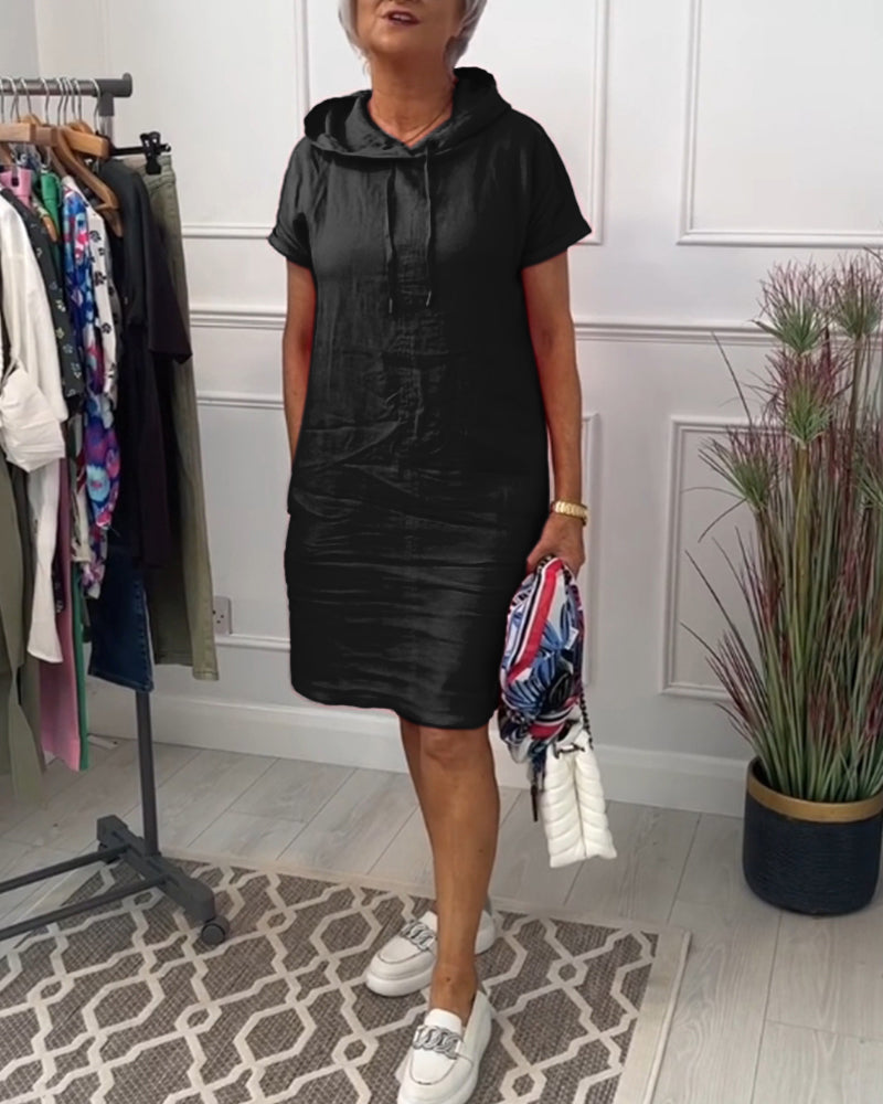 Luna | This Relaxed Casual Dress with Hoodie Detail