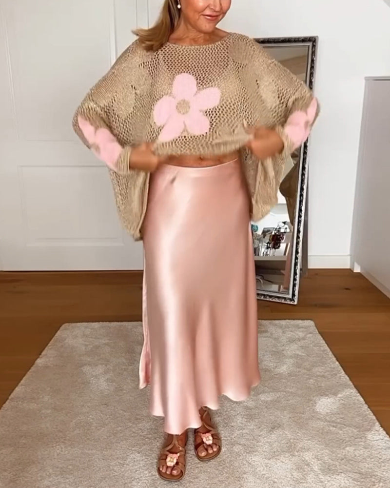 Bella | This Casual Sweater with Floral Skirt Set