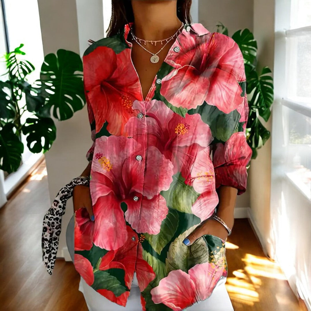 Harper | Women’s Vintage Blouse with Elegant Flowers