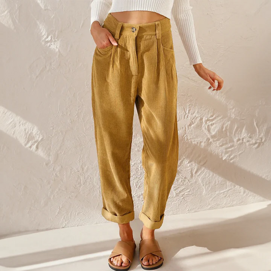 Clara | Vintage-Kord-Brosche im lässigen Design