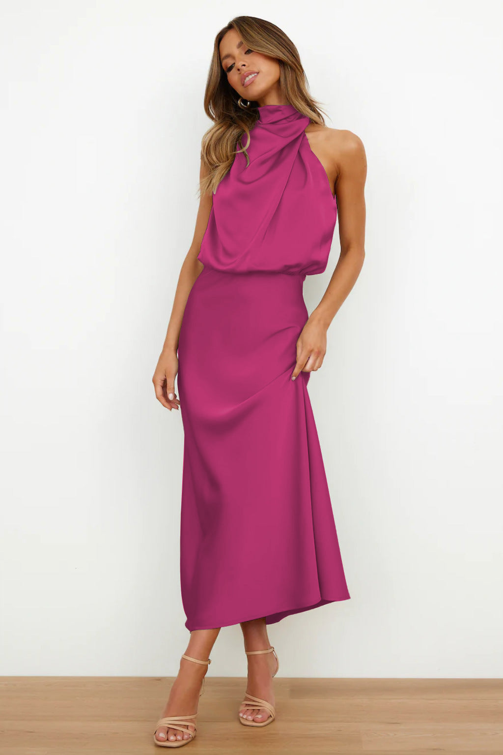 Luna | Elegant Evening Satin Dress for Women