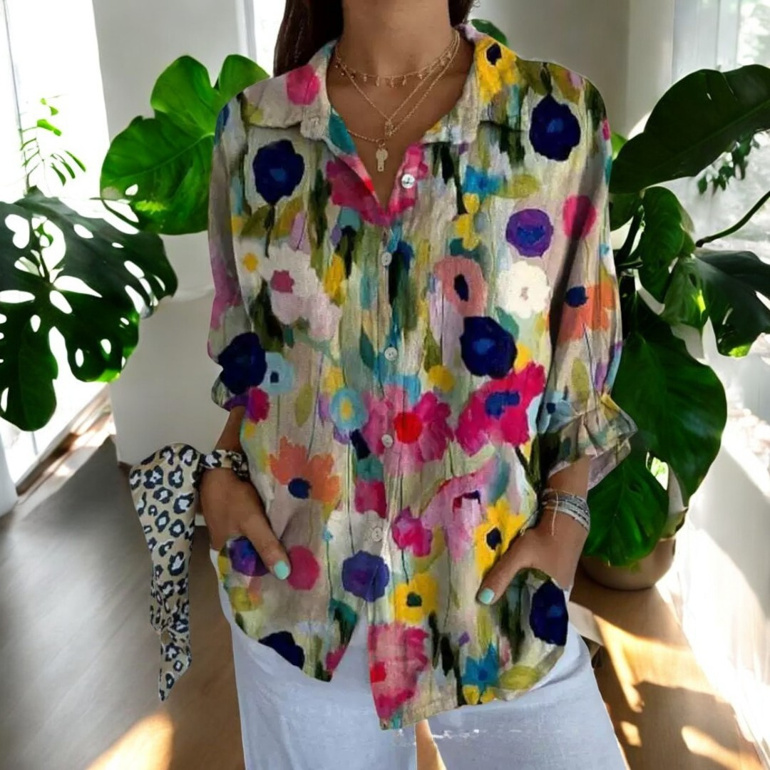 Harper | Women’s Vintage Blouse with Elegant Flowers