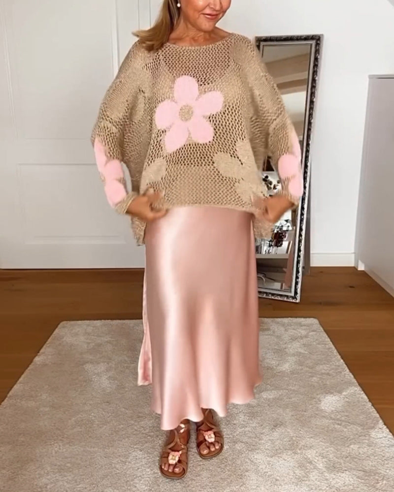 Bella | This Casual Sweater with Floral Skirt Set