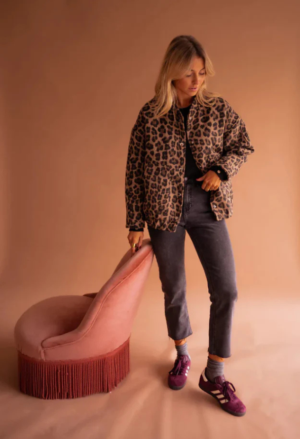 Isabelle | Eleganter Mantel mit Animal-Print