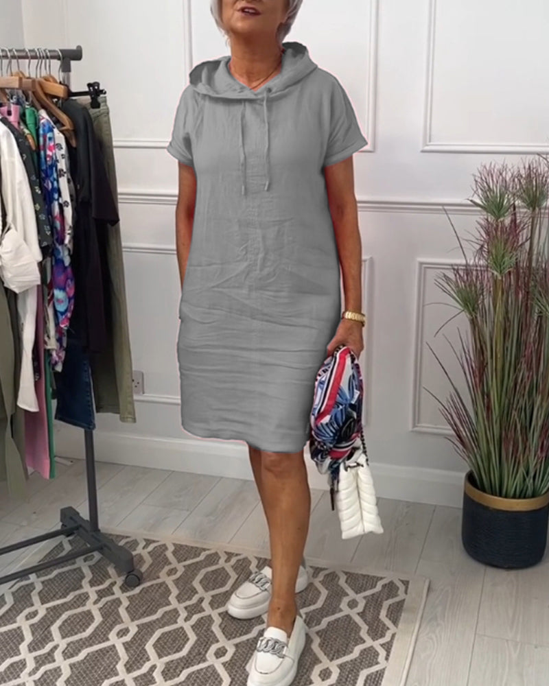 Luna | This Relaxed Casual Dress with Hoodie Detail