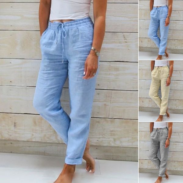 Harper | Women’s Casual Cotton Linen Pants with Elastic