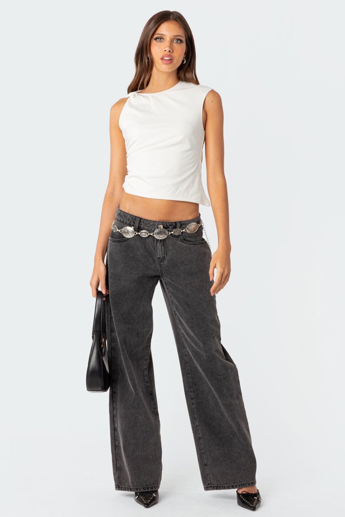 Ella | This Chic Retro Flair Low-Rise Jeans for Daily Wear