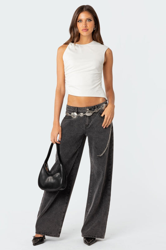 Ella | This Chic Retro Flair Low-Rise Jeans for Daily Wear