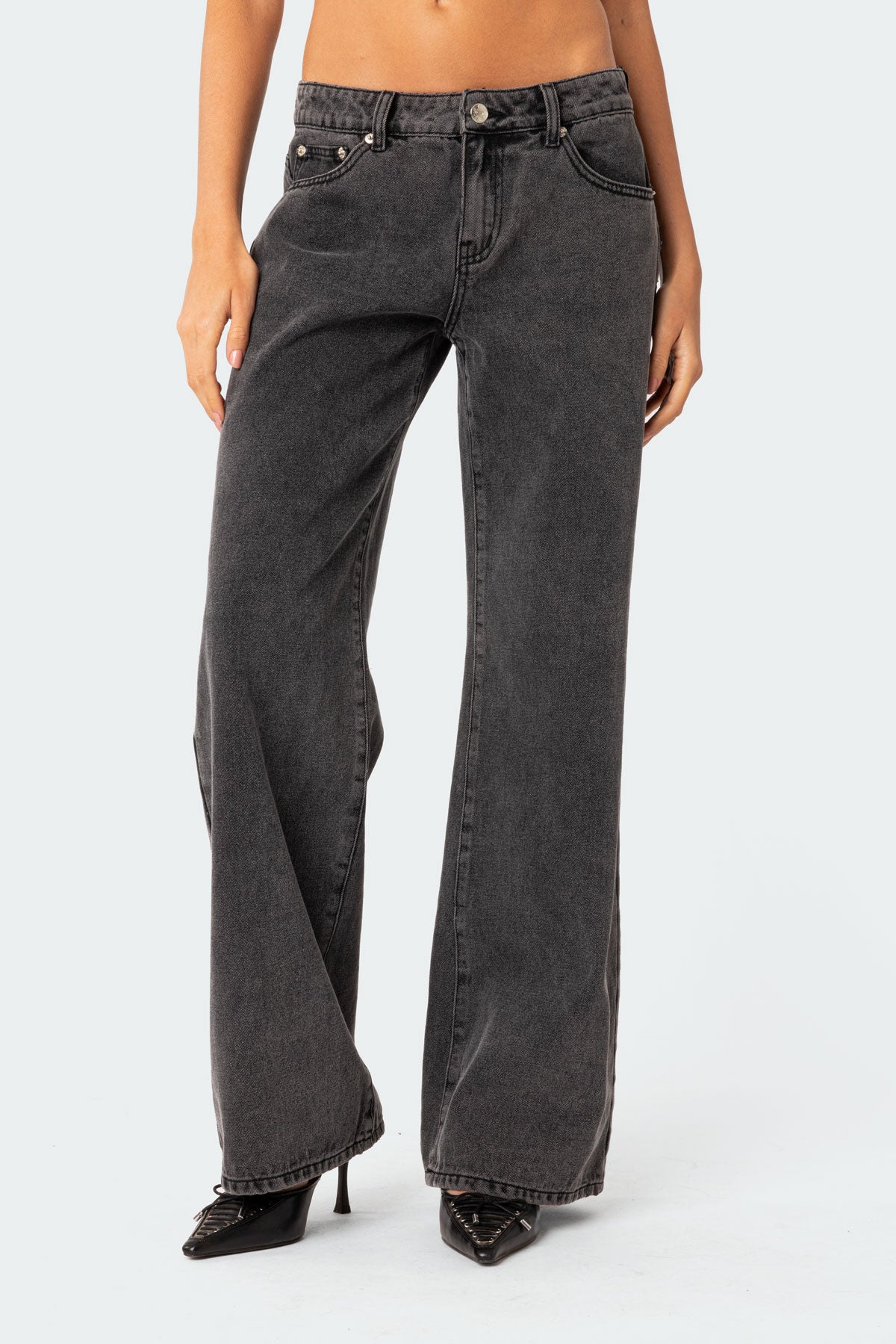 Ella | This Chic Retro Flair Low-Rise Jeans for Daily Wear