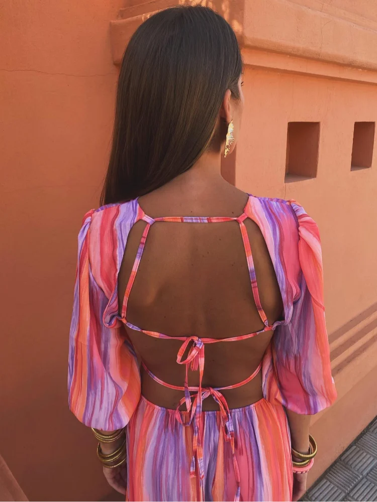 Ava | Elegant Backless Dress for Warm Weather