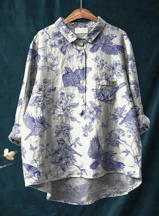 Isabella | Cotton Linen Top with Stylish Floral Design