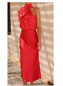 Luna | Elegant Evening Satin Dress for Women