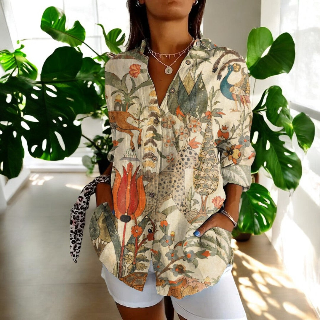 Harper | Women’s Vintage Blouse with Elegant Flowers
