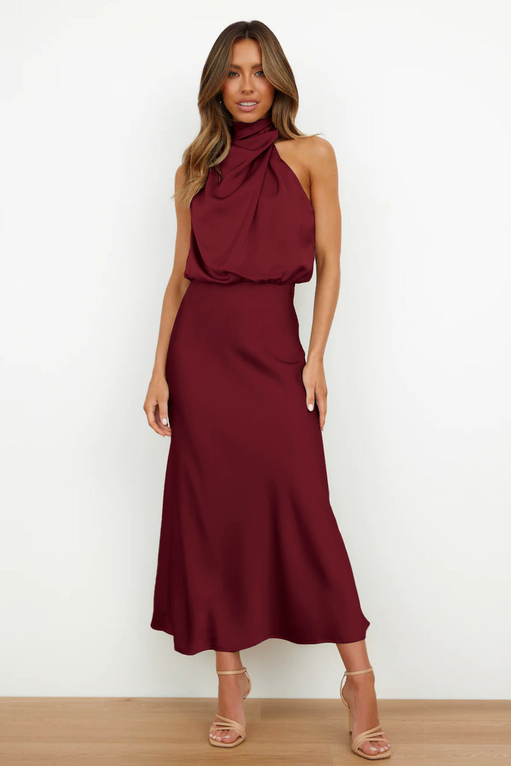 Luna | Elegant Evening Satin Dress for Women