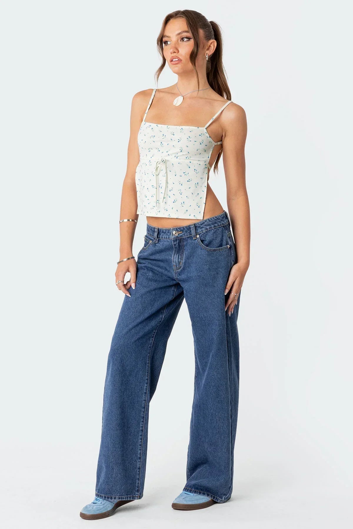 Ella | This Chic Retro Flair Low-Rise Jeans for Daily Wear