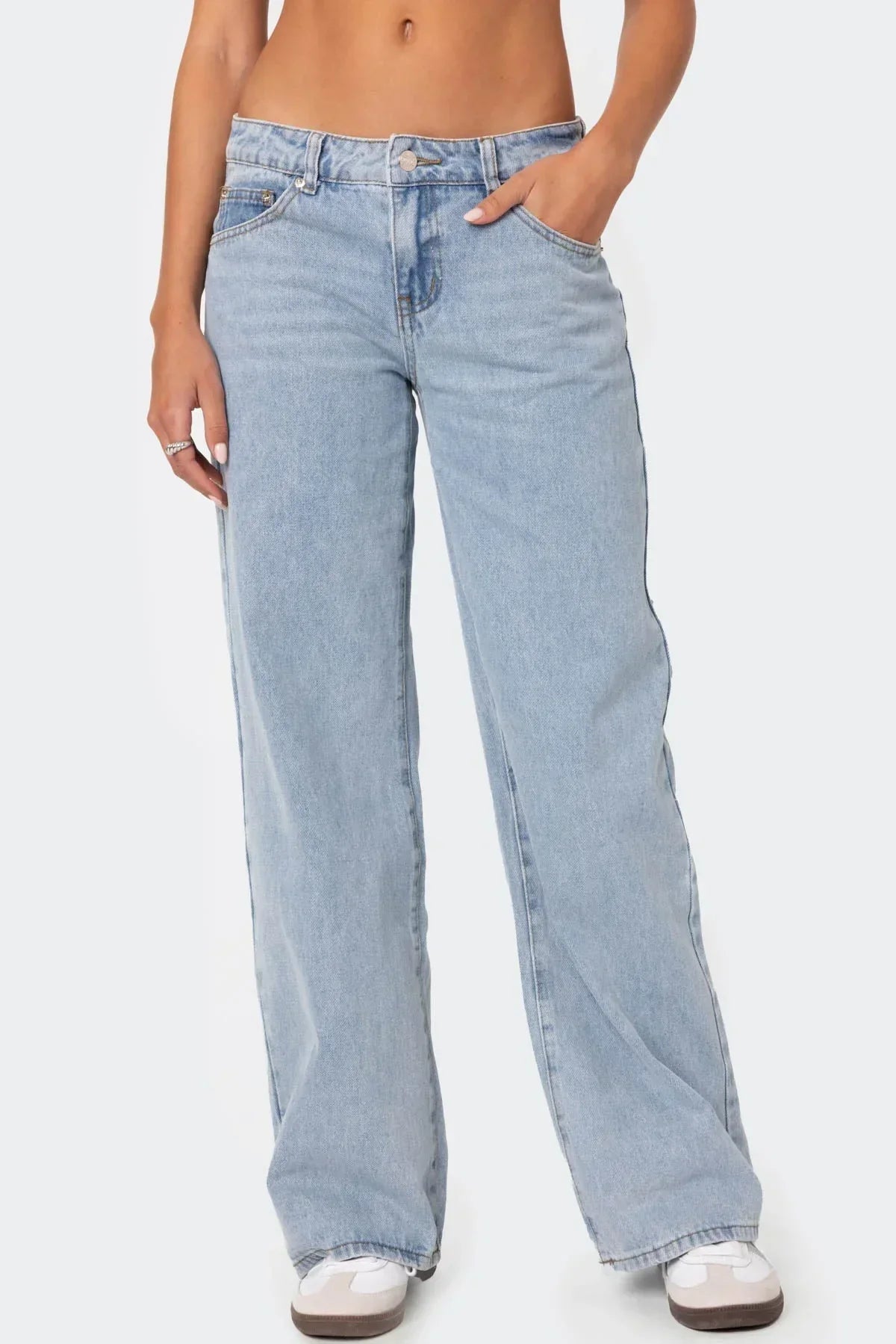 Ella | This Chic Retro Flair Low-Rise Jeans for Daily Wear
