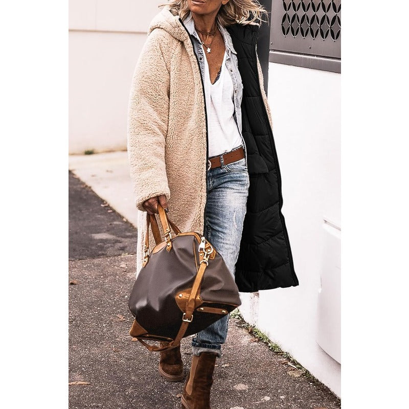 Lea | Stilvoller Damen-Wendemantel mit Kapuze